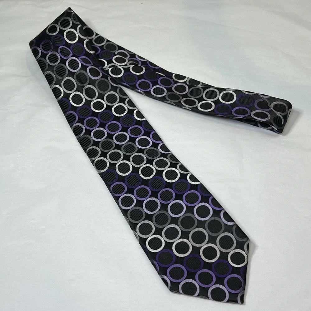MICHAEL KORS Men's 100% Polyester Tie Purple Geometric‎ ~ NEW MSRP: $69.50